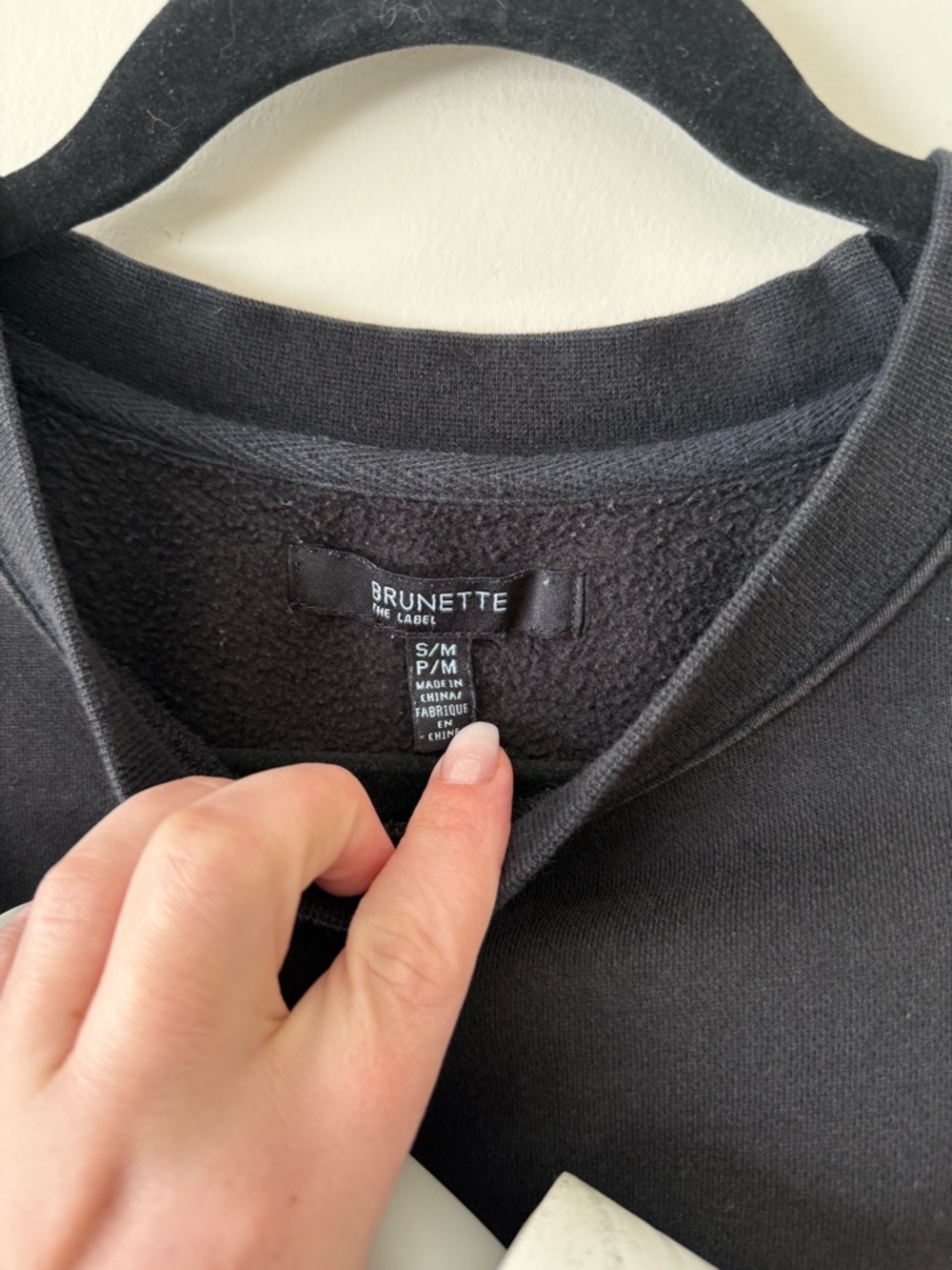 79. | Brunette The Label | Distressed Varsity Crew | - Picture 3 of 4